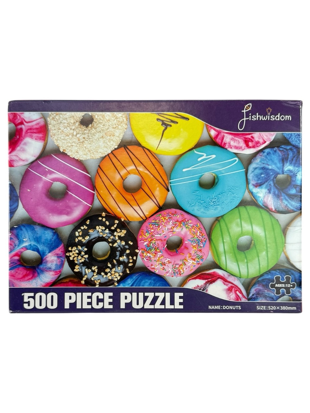 🧩 Fishwisdom Donuts 500 Piece Colorful Donuts Jigsaw Puzzle Gift Idea